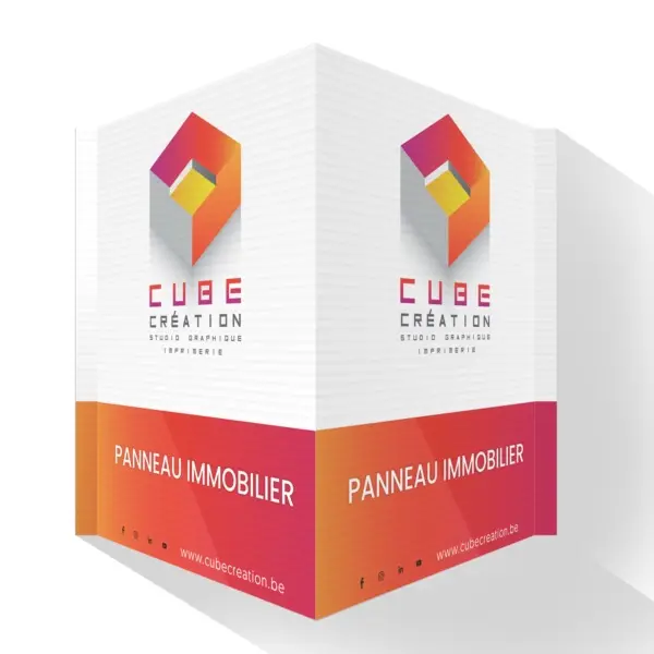 Panneau immobilier en V pour agence immobilière